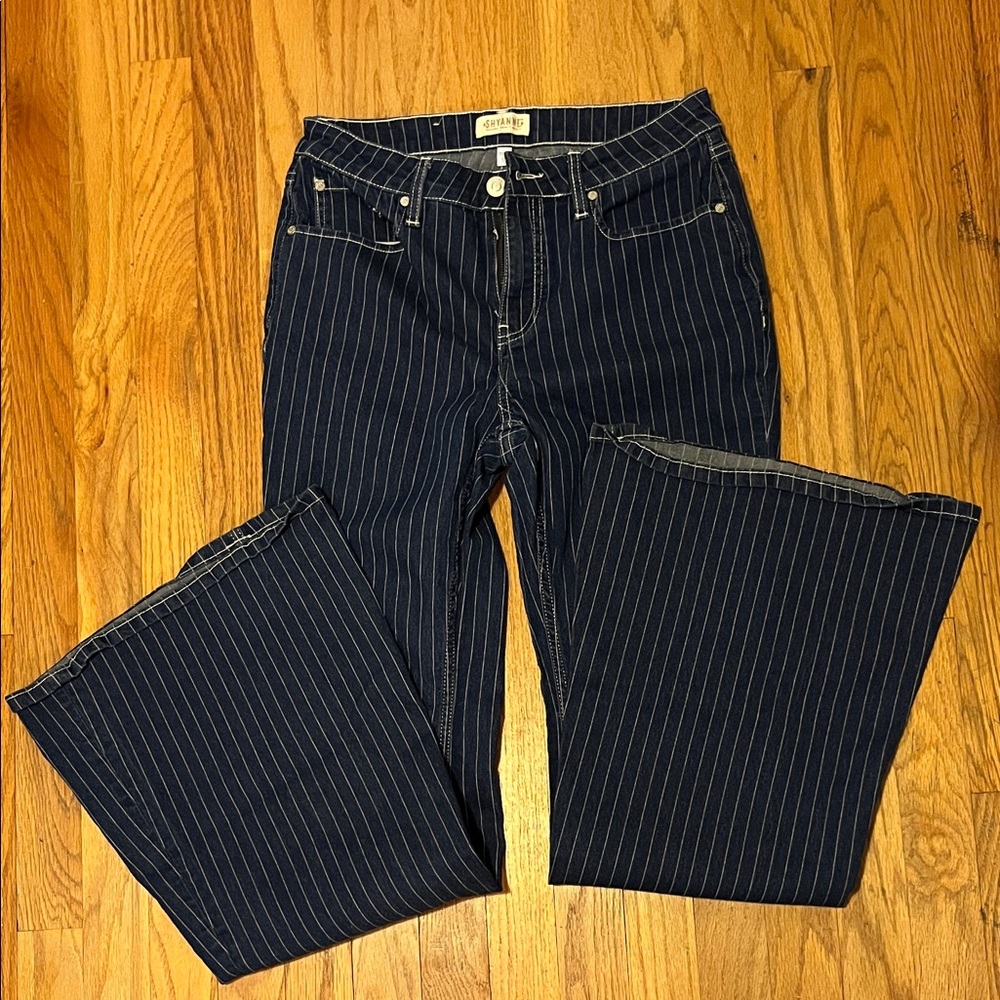 Shyanne Pinstripe Bellbottom Jeans